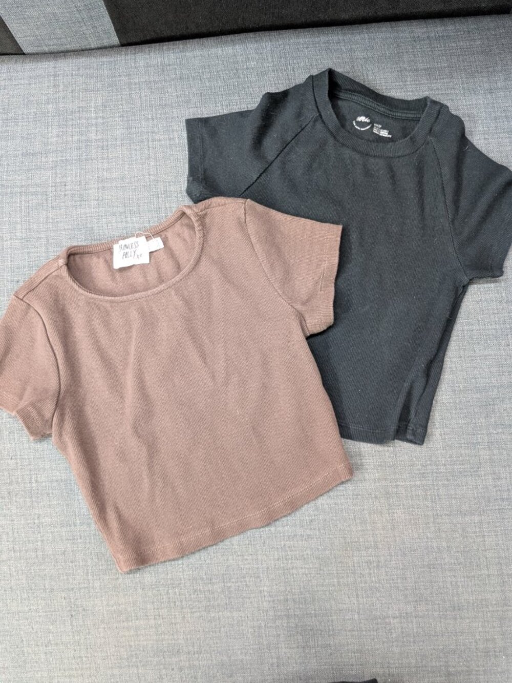 Princess Polly & Aerie - Black & Brown Knit Crop Tops